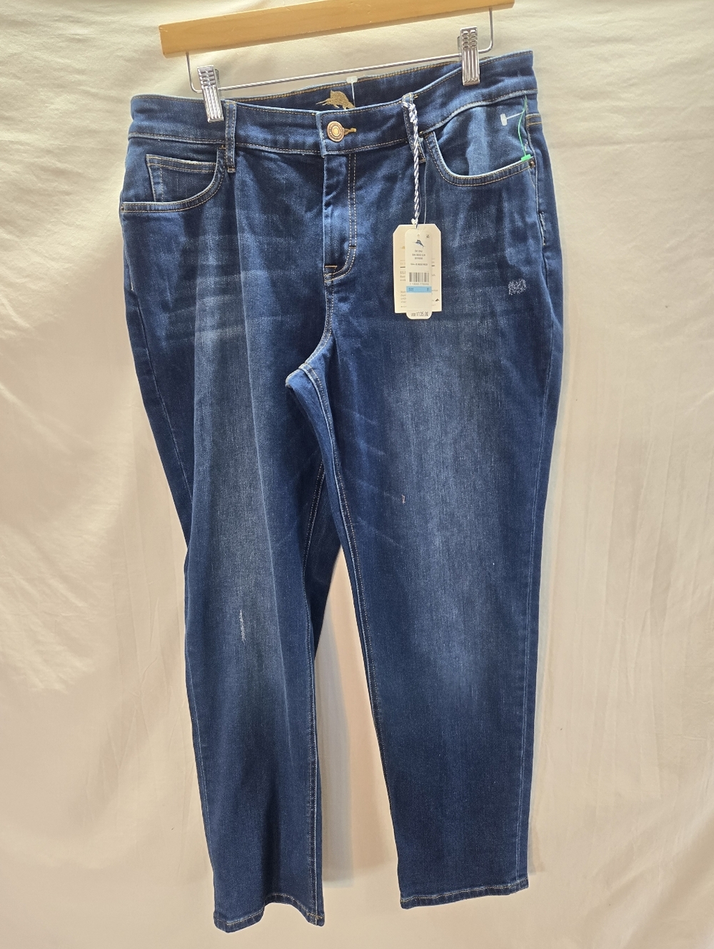Tommy Bahama Women's Slim Boyfriend Jeans Size 31x28 Blue Stretchy Pockets New